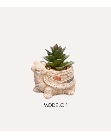 Maceta Decorativa de Tortuga de Arcilla