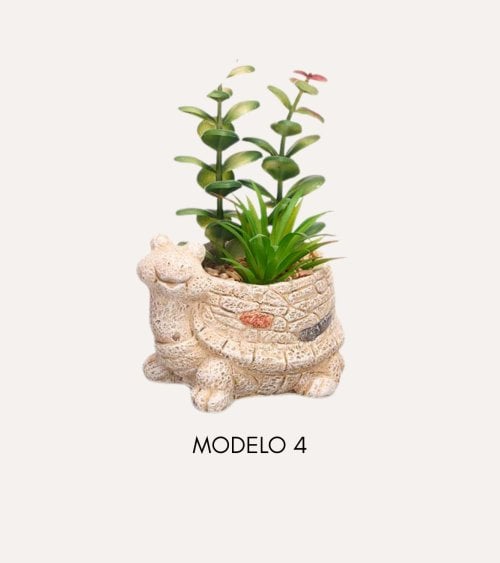 Maceta Decorativa de Tortuga de Arcilla