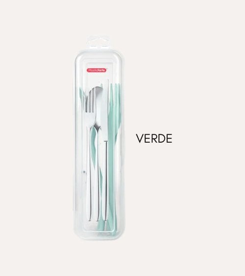 Set de 3 Cubiertos con Estuche de Plástico