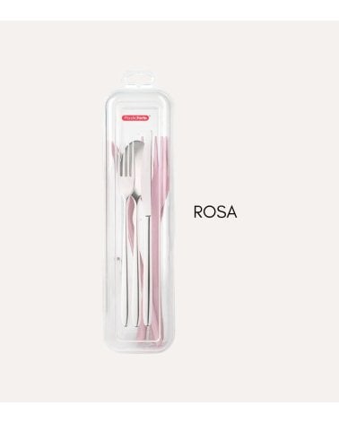 Set de 3 Cubiertos con Estuche de Plástico