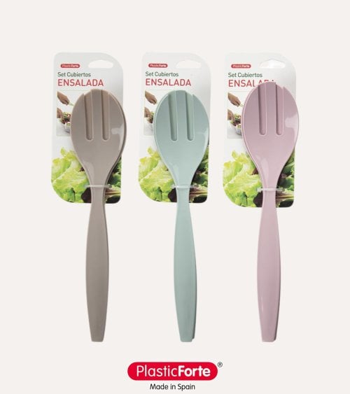 Set de 2 Cubiertos para Ensalada de Plástico