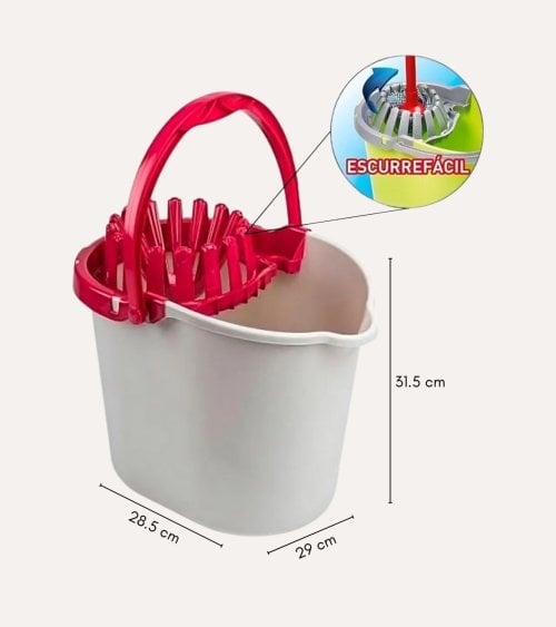 Cubo de Fregona Escurrefácil de Plástico