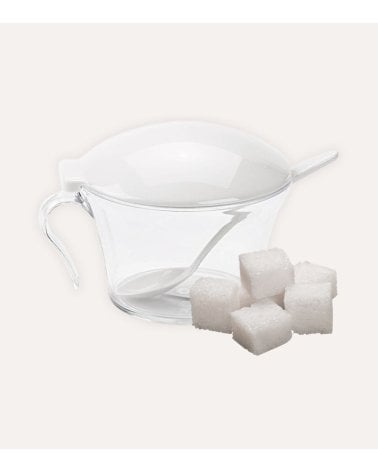 Azucarero con Cucharita Blanco de Plástico