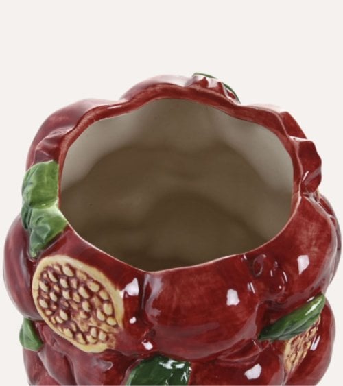 Jarrón Rojo de Granada de Cerámica