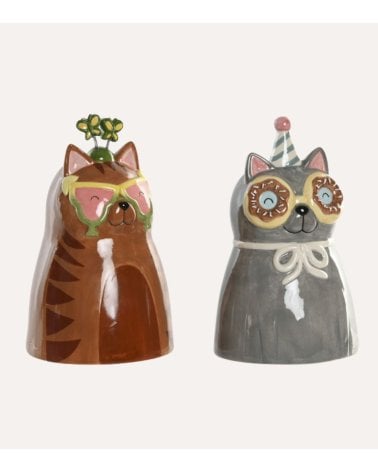 Jarrón de Gato Festivo de Cerámica