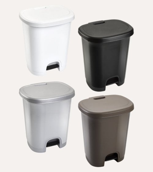 Cubo de Basura Simple con Pedal de Plástico