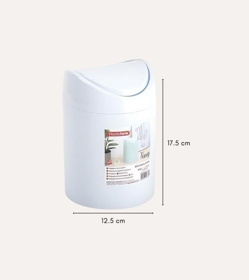 Papelera Tiny de 1,4 L Blanca