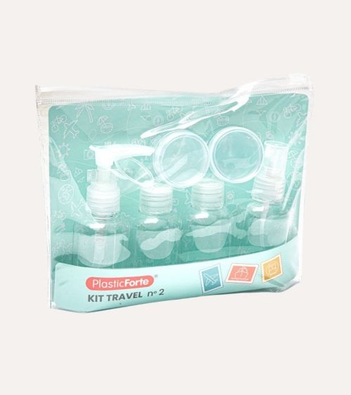 Set de Botellas y Neceser de Viaje de Plástico