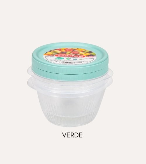 Set de 2 Botes Redondos de Plástico