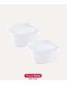 Set de 2 Fiambreras Cuadradas con Tapa de Plástico
