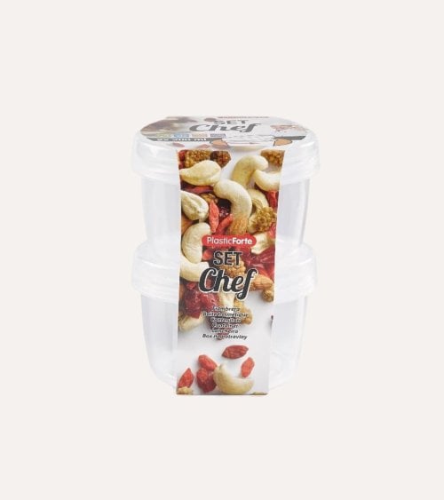 Set de 2 Fiambreras Cuadradas de Plástico