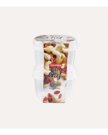 Set de 2 Fiambreras Cuadradas de Plástico