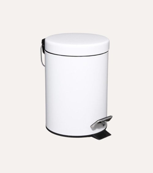 Cubo de Basura Redondo con Pedal de Metal