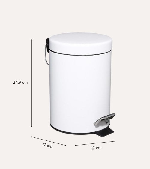 Cubo de Basura Redondo con Pedal de Metal