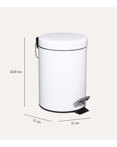 Cubo de Basura Redondo con Pedal de Metal