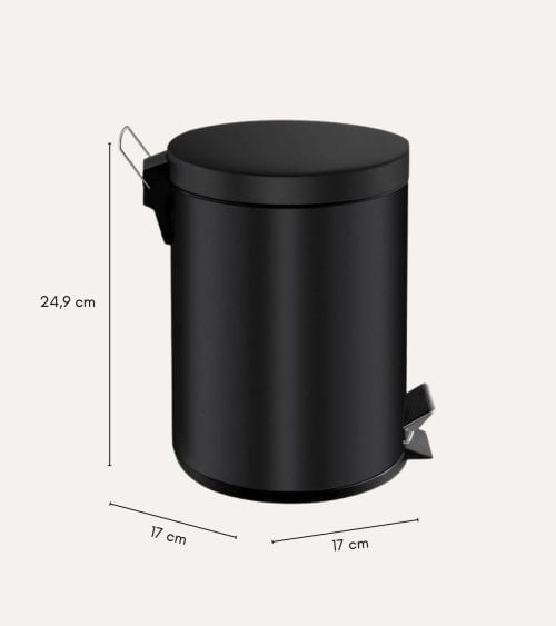 Cubo de Basura Redondo con Pedal de Metal