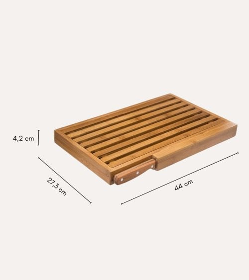 Tabla de Cortar Pan con Cuchillo de Bambú