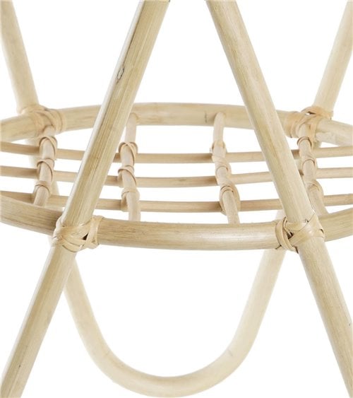 Mesa Auxiliar Redonda de Bambú Natural