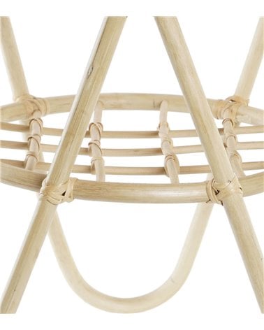 Mesa Auxiliar Redonda de Bambú Natural