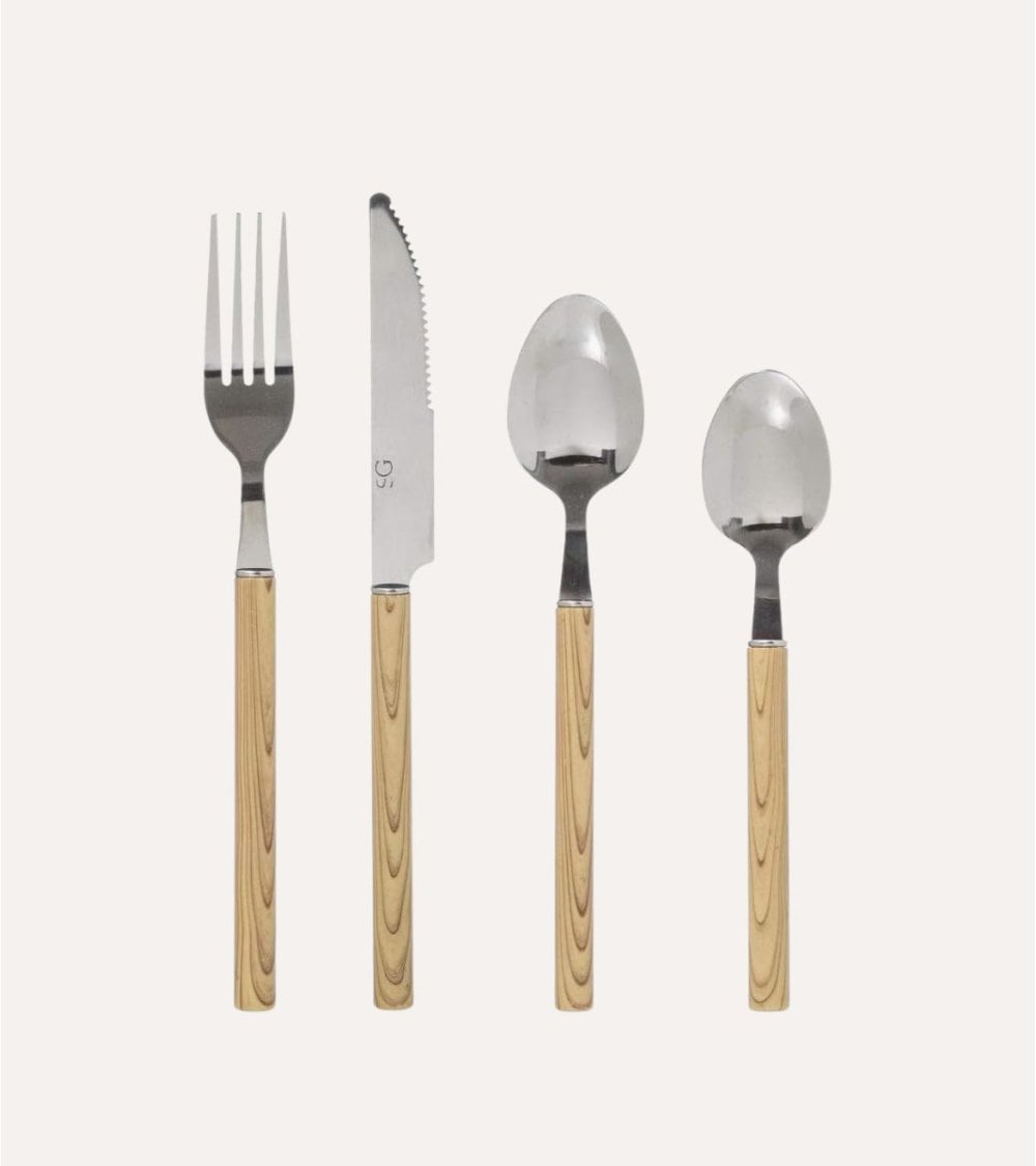 Set de 24 Cubiertos Indonesios de Acero Inoxidable