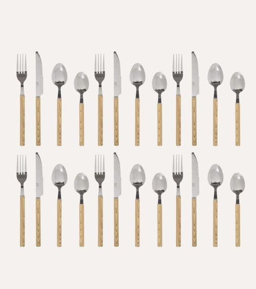 Set de 24 Cubiertos Indonesios de Acero Inoxidable