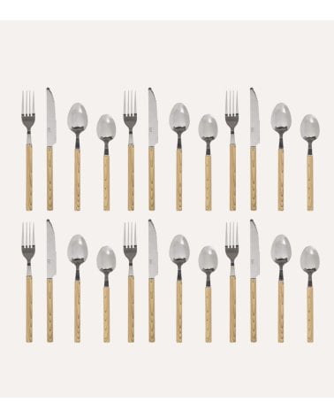 Set de 24 Cubiertos Indonesios de Acero Inoxidable