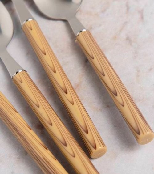 Set de 24 Cubiertos Indonesios de Acero Inoxidable