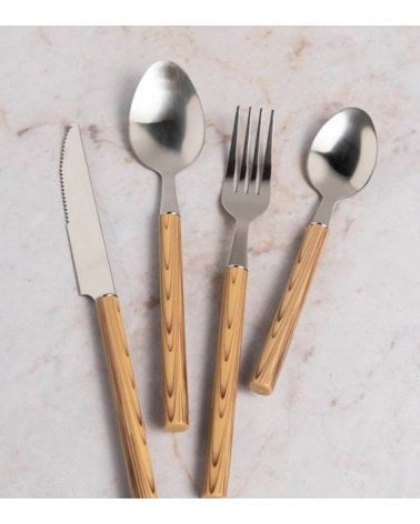 Set de 24 Cubiertos Indonesios de Acero Inoxidable