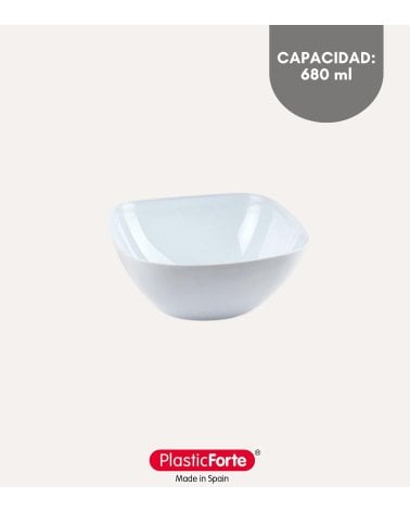 Bol Cuadrado Opal de Plástico