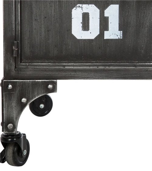 Mesa de Televisión en Forma de Taquilla Metálica