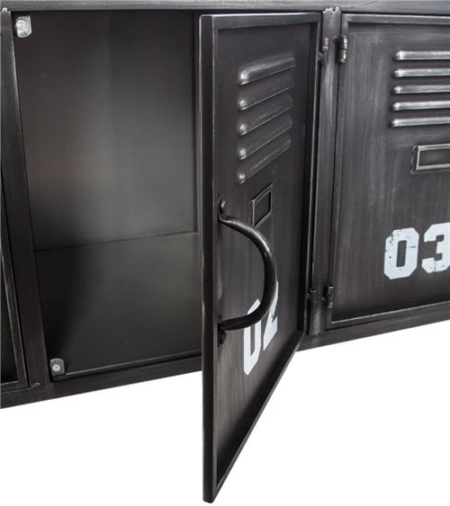 Mesa de Televisión en Forma de Taquilla Metálica