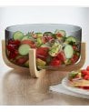 Ensaladera con Base de Madera Ahra de Cristal