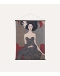 Tapiz con Lienzo de Mujer de Tejido