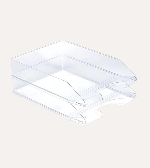 Bandeja Portafolios Office Transparente de Plástico