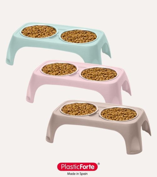 Comedero Elevable de Mascotas de Plástico