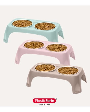 Comedero Elevable de Mascotas de Plástico