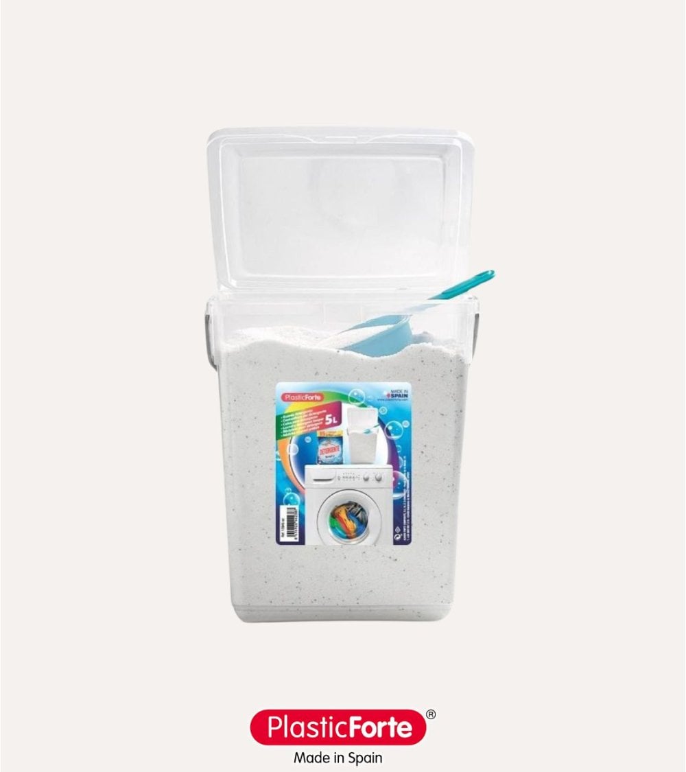 Cubo con Asas Guarda Detergente de Plástico