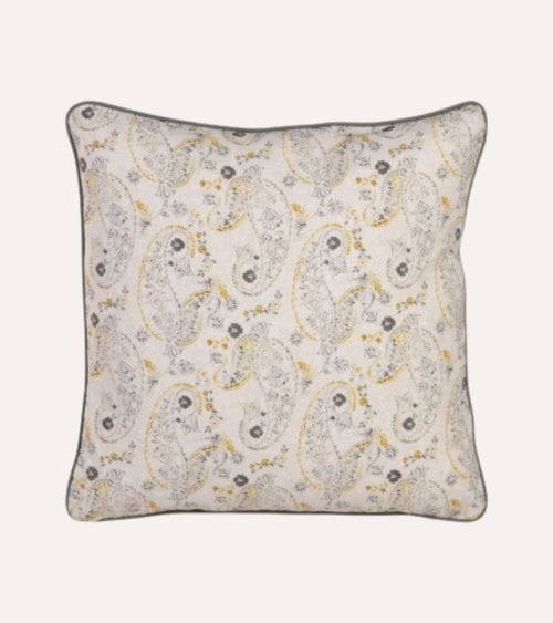 Cojín de Mandalas Amarillo de Algodón