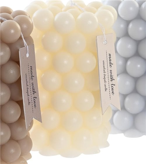 Vela Decorativa con Diseño de Bolas en su Exterior