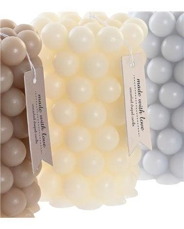 Vela Decorativa con Diseño de Bolas en su Exterior