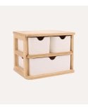 Caja de Almacenamiento Vertical con 3 Cajones de Bambú