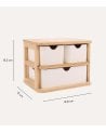 Caja de Almacenamiento Vertical con 3 Cajones de Bambú