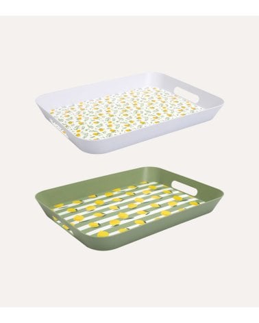 Bandeja Estampado Limones con Asas de Plástico