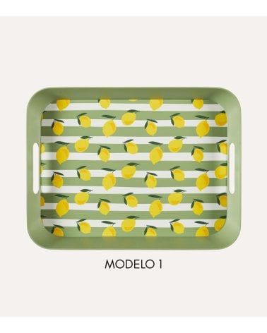 Bandeja Estampado Limones con Asas de Plástico