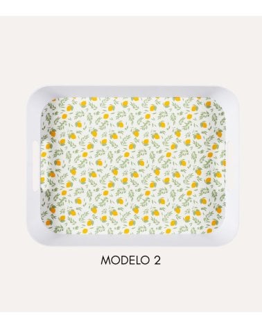 Bandeja Estampado Limones con Asas de Plástico