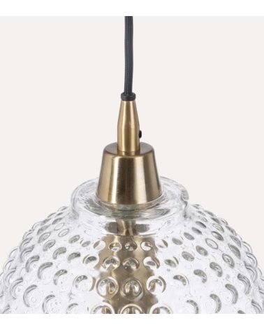 Lámpara Colgante Matías Redonda de Cristal y Metal