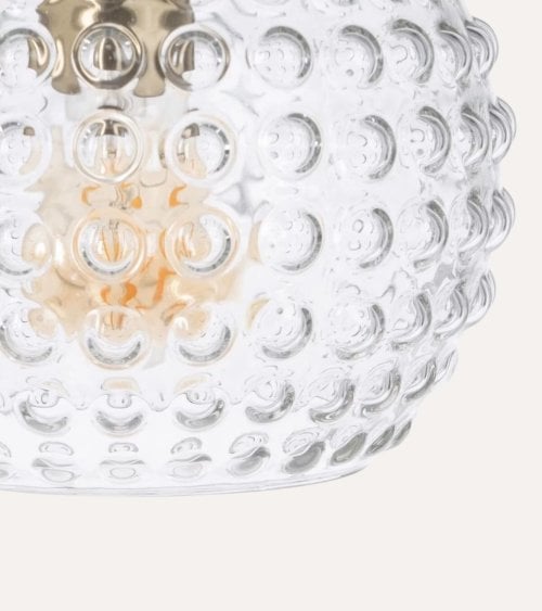 Lámpara Colgante Matías Redonda de Cristal y Metal