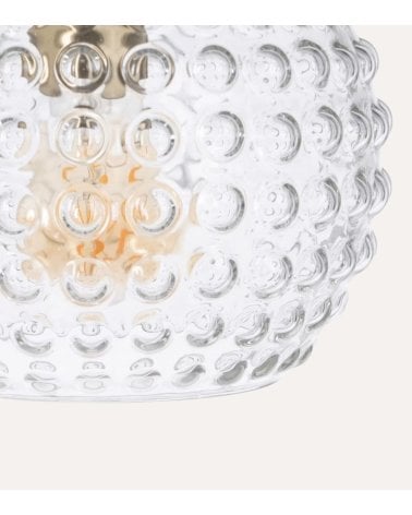 Lámpara Colgante Matías Redonda de Cristal y Metal