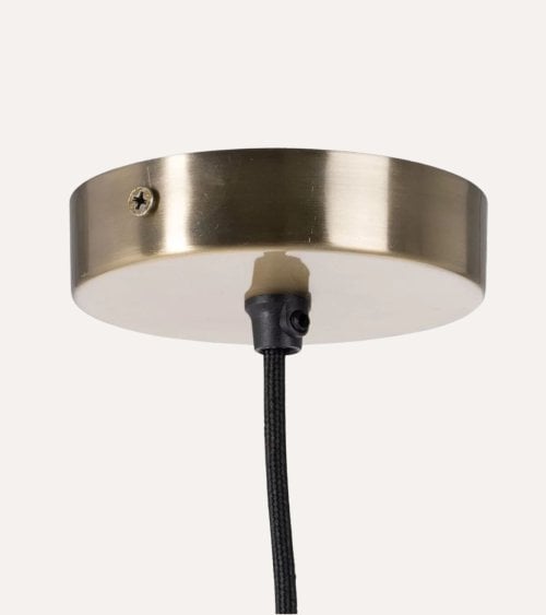 Lámpara Colgante Matías Redonda de Cristal y Metal