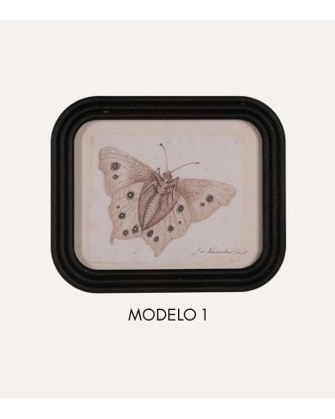 Cuadro Mariposa Vintage de MDF y Cristal